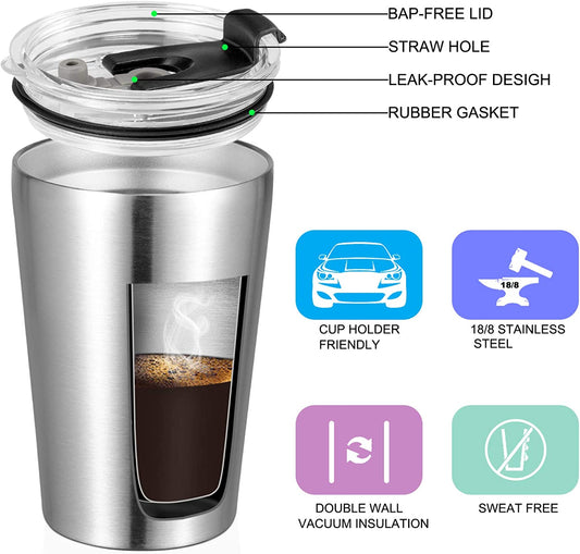 12Oz Tumbler Stainless Steel Tumbler Bulk Vacuum Insulated Double Wall Travel Tumbler with Lid and Straw Reusable Tumbler, Stainless 12 Pack