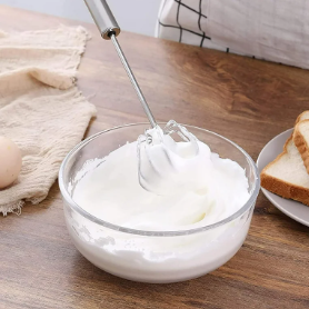 Stainless Steel Semi-Automatic Whisk – Fast Hand Push Mixer for Eggs & Cream