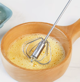 Stainless Steel Egg Beater Durable Semi-Automatic Mixer for Effortless Egg Cream Mixing Stirring and Beating for Kitchen Baking