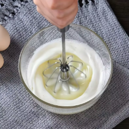 Stainless Steel Egg Beater Durable Semi-Automatic Mixer for Effortless Egg Cream Mixing Stirring and Beating for Kitchen Baking