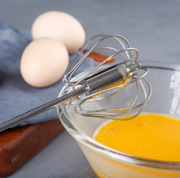 Stainless Steel Egg Beater Durable Semi-Automatic Mixer for Effortless Egg Cream Mixing Stirring and Beating for Kitchen Baking