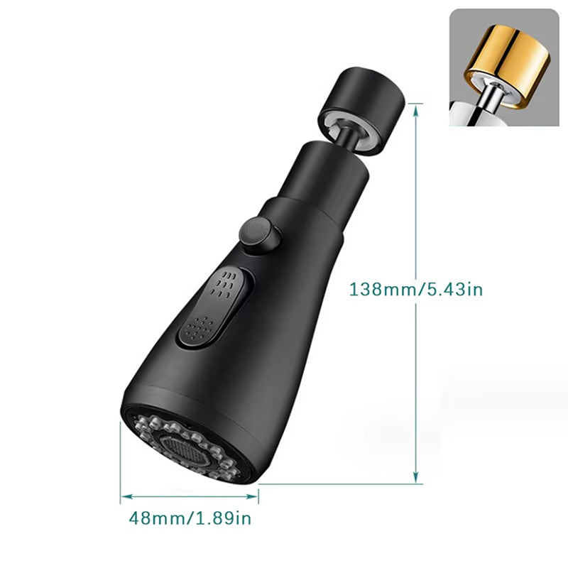 Universal 360° Rotate Kitchen Faucet Extender Aerator Plastic Splash Filter Kitchen Washbasin Faucet Bubbler Nozzle