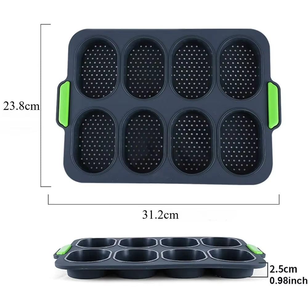Food Grade Silicone Cake Molds Toast Tray Bread Pan Brownie Dessert Madeleine Cake Moulds Baguette Baking Tools Muffin Bakeware